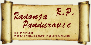 Radonja Pandurović vizit kartica